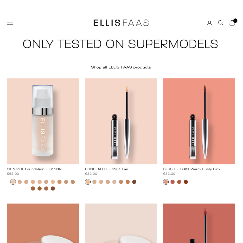Premium Shopify Rebuild for Ellis Faas Cosmetics